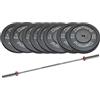 Diamond Set 90 kg Dischi bumper Diamond foro 50 mm + bilanciere 220 cm olimpico