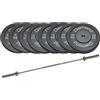 Diamond Set 100 kg Dischi bumper Diamond Professional foro 50 mm + bilanciere 220 cm olimpico