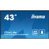 Iiyama Monitor Digital Signage LED 42.5'' iiyama ProLite LH4365UHSB-B1 4K Ultra HD 3840x2160p/8ms/Classe E/Nero [LH4365UHSB-B1]