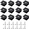 Bebochoi 12 Pezzi Supporto Vetro Morsetto, Staffa Reggimensola in Vetro Regolabile, Mensole in Vetro di Alluminio Clip di Vetro, per Vetro Spesso 6-8 mm, per Mensola da Bagno ecc (Con Viti, Nero)