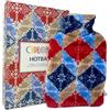 E.FA.S. SpA Colors HotBag Borsa per l'Acqua Calda Multicolor Blu e Rosso, 2 Litri, Con Tasca Laterale, Calore Duraturo