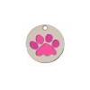 A.Z. Pet Production Medaglietta per cane Tonda con zampa "fantasmino" rosa