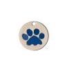 A.Z. Pet Production Medaglietta per cane Tonda con zampa "fantasmino" blu