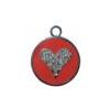 A.Z. Pet Production Medaglietta per cane Tonda con cuore di strass