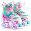NEMONE Pattini a rotelle per ragazze bambini 4 misure regolabili blu viola pattini a rotelle per bambini interni all'aperto ragazze bambini
