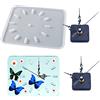 Woohome Stampi in Silicone Orologio, Stampo Silicone Resina Numeri Romani in Forma Rettangolo, 2 Set Movimento Dell'orologio con Lancette per Decorazioni Casa di Orologi Fai Da Te