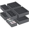 Snarflun Set di 8 Divisori per Cassetti, Organizer per Biancheria Intima, Armadio Divisori Pieghevole Storage Box Cassetto Organizzator per Biancheria Intima,Vestiti Bambini,Calzini,Cravatte,Grigio