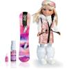 Nancy - Snow Fashion, Un Giorno sulla Neve, Bambola sciatrice con Snowboard e Outfit Silver Glam, con Accessori Invernali, per Ragazzi e Ragazze dai 3 Anni, Famosa (700017338)