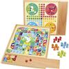 JEUJURA Jeux de loie et petits chevaux - Plateau avec plumier en bois