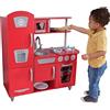 KidKraft Cucina Giocattolo in Legno Vintage Rossa, con telefono giocattolo e frigorifero vintage, giochi per bambini 3+ anni, 53173