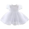 Lito Angels Vestito Damigella Abito da Festa Cerimonia Elegante per Bimba Bambina Taglia 18-24 Mesi, Bianco