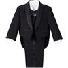 Lito Angels Smoking Nero Completo Elegante per Bambino, Set 5 Pezzi (Giacca, Gilet, Camicia, Papillon e Pantaloni) Taglia 2-3 Anni (Etichetta in Tessuto 03)