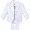 Lito Angels Smoking Bianco Completo Elegante per Bimbo, Set 5 Pezzi (Giacca, Gilet, Camicia, Papillon e Pantaloni) Taglia 18 24 Mesi (Etichetta in Tessuto 02)