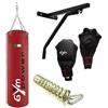GYM POWER Kit Boxe con Sacco rosso 30 kg, supporto a parete, gancio ammortizzatore e guanti
