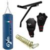 GYM POWER Kit Boxe con Sacco blu 50 kg, supporto a parete, gancio ammortizzatore e guanti