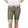 DENIMFY Bermuda Pantaloncini da donna con cintura, vestibilità normale, DFPia, pantaloni corti chino, estivi, in tinta unita, bianco, beige, rosa, blu, oliva, blu navy, S, M, L, XL, XXL, Oliva