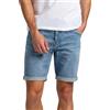 DENIMFY Jeans Shorts Uomo Regular Fit DFAri Pantaloncini Bermuda Pantaloncini Estivi Denim Stretch Basic Tinta unita Grigio Blu 31 32 33 34 36 38 40 42, Middle Blue Denim (M48), 31W