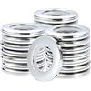 Kinsinder 32pcs Anelli per Tende Plastica Rotondi Anello Occhiello a Basso Rumore 40 mm diametro Interno per Camera da Letto Soggiorno Tenda Fibbia (Argento Brillante)