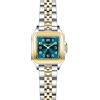 VXFAIZY Orologio Da Donna Quadrato Delicato Con Numeri Arabi Facili Da Leggere, Orologio Da Vestito Da Donna (Silver-Gold Green)
