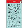 Toga Draeger by Toga - Planche de 39 tampons transparents silicone Crystal' - collection En route pour Noël - idéal scrapbooking et bullet journal - 22x28,4cm