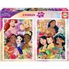 Educa - 2 Puzzles da 500 pezzi ciascuno per adulti e bambini | Disney Princess. Misura: 34 x 48 cm. Include la colla del fix puzzle. Da 11 anni (19253)