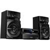 Panasonic SC-UX102E-K Sistema Mini, 300 W, Speaker a 2 Vie, Woofer da 13 cm, Lettore CD, CD-R/R W, Bluetooth, USB, DAB/DAB+, 30FM/15AM RDS, AUX, Audio di Qualità, Illuminazione Blu, Nero