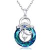 YEESIA Collana da donna con occhio di Horus, in argento sterling 925, con ciondolo a forma di occhio di Horus, collana egiziana con gioiello di cristallo, regalo per le donne, 26*20, Argento sterling,