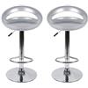 RELOVE Pack 2 sgabelli con Base in Cromo e Seduta Rotonda, ABS，Sgabelli Bar Cucina Design Moderno Base in Acciaio-Grigio chiaro -2pc
