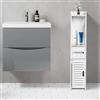 HUOLE Armadietto da bagno, mobiletti bagno salvaspazio,Mobiletto bagno, mobiletto per WC, mobiletto per WC, portaoggetti per bagno, cassetto, vano, salvaspazio, piccoli spazi-15 * 15 * 80 cm-bianco