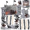 Boderam Giocattoli medievali dei cavalieri del castello 254PCS personaggi antichi soldati guerrieri giocattolo esercito uomini action figure playset set di base militare in plastica giocattolo