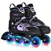 TOMSHOO Pattini in linea Pattini a Rotelle Regolabili 4 Misure, Ruote a LED, Pattini in linea Bambina, Bambini, Ragazzi, Ragazze
