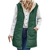 Generic Senza Maniche Elegante Piumino Lunga Parka Giacche con Cappuccio Tasche Cerniera Intera Gilet Donna Lungo Smanicato Giacca con Cappuccio Senza Maniche Caldo Piumino Lunga Imbottito Gilet con Tasche