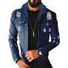 ORANDESIGNE Giacca Jeans Manica Lunga Uomo Stampa Graffiti Punk Trucker Jacket Denim Cappotto Vintage Giubbotto in Denim Lavato Giacca di Jeans Capispalla Giacca da Moto B Blu Scuro S
