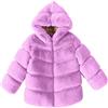 FaLkin Cappotto di pelliccia sintetica per ragazze giacca invernale calda per bambini con cappuccio Solido di peluche addensare caldo capispalla imbottito Outwear moda casual capispalla ragazza cappotto