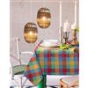 GBiancheria Tovaglia in Cotone Tinto in Filo Dis. VICHY Multicolore per 4, 6, 8, 12 e 18 PERSONE MADE IN ITALY (145x145cm)