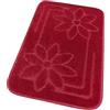 emmevi Tappeto Bagno Morbido Antiscivolo Assorbente Moderno Scendiletto MOD.Moorea 6 Set 3 Pezzi Rosso