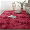 Jyswx Tappeto Peloso Salotto - Tappeti Soggiorno Moderni Grandi Dimensioni - Tappeto Lavabili Antiscivolo per Camera da letto, TieDye Rosso Scuro, 200 x 300CM