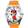 TAPORT Orologio rotondo in pelle arancione per i fan del mouse, Orange