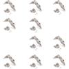Emuca 1013007 Kit cerniera collo dritto con scodellino Ø35mm 165° chiusura soft e basetta Euro con regolazione eccentrica, Set di 10