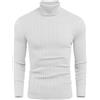 COOFANDY Maglione da uomo a collo alto in maglia fine maglione a collo alto slim fit invernale dolcevita maglione da uomo, bianco, L
