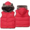 AIEOE Smanicato Ragazza Gilet Smanicato Ragazza Piumino Leggero Bambino Giubbotto Invernale Bambina 3-4 Anni Rosso