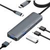 ARCELI USB C Hub 3.2, USB C Multiport Adapter (5-in-1) 10Gbps Data Port, with PD 100W / 2 USB C Docking Station, 2 USB A USB Splitter,for MacBook Pro/Air, Pad Pro,Phone 16 Series