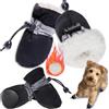YIZHIXIANGQ 4PCS Stivali per Cane,Stivali Neve Cane,Scarpe per Cani Inverno,Scarpe per Cani,Adatto per Cani di Piccola E Media Taglia, Antiscivolo E Caldo D'inverno, Adatto per Attività All'aperto (Nero 6)