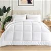 Sonive Bedding - Trapunta per tutto l'anno, in fibra di miro, 200 g/mq, imbottitura morbida, traspirante, 4 stagioni, colore: bianco, 224 x 224 cm