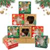 SilverChry 12 Pezzi Scatola Cupcake Natalizi, Scatola Cupcake, Scatole per Biscotti, Scatole Trasporto Torte, Scatole Porta Muffin, Scatola Torta Finestra Trasparente, Scatole per Dolci in Cartone