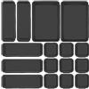 Royouzi Organizer per cassetti, set da 16 pezzi, per cassetti, per cucina, scrivania, utensili (antracite)