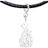 Iri jewelry Charm Gatto Argento 925 Placcato Platino Collana Amuleto Regalo Artigianale