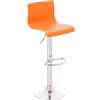 CLP Sgabello Alto Hover in Polipropilene E Metallo I Sgabello Bar Design Regolabile 59-80 CM, Colore:Arancione, Materiale Base:Metallo Effetto Cromato