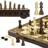 Peradix Scacchiera Magnetica Pieghevole in Legno - Set Due in Uno per Dama e Scacchi, Magnetici Chess per Bambini e Adulti,Portatile con Spazio di Archiviazione,Scacchiera,38CM/15IN