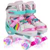 Sumeber Pattini a Rotelle Bambina Reqolabili Rotelle Pattini per Ragazza LED Illuminabili (Rosa, M(35-38))